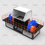 What are the advantages of the double shaft shredder in the solid waste recycling industry